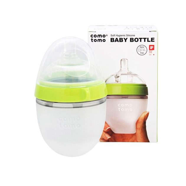 Бутылочка для кормления COMOTOMO, 150 мл, зеленый