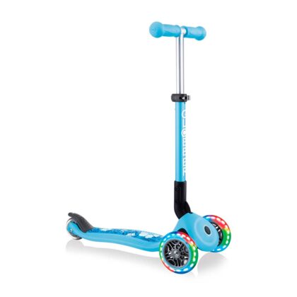 Трёхколесный самокат Globber Junior Foldable Fantasy Lights Pastel Blue