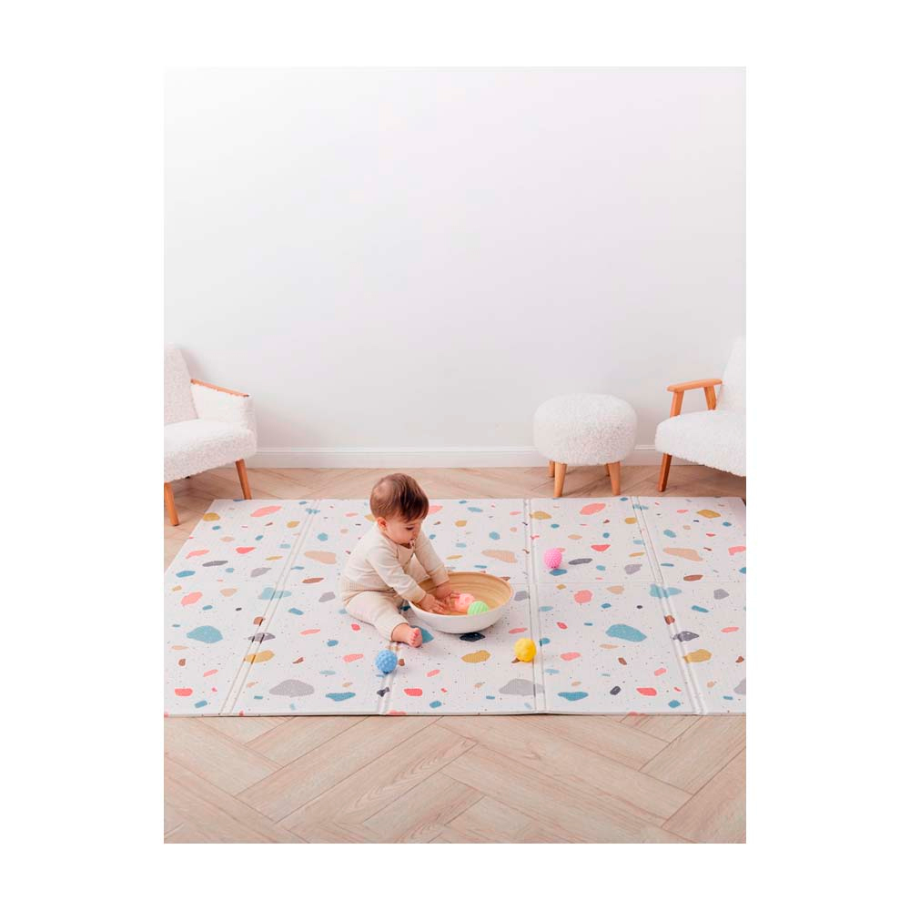 Складной игровой развивающий коврик детский Soft Floor terrazzo HAPPY BABY — изображение 2