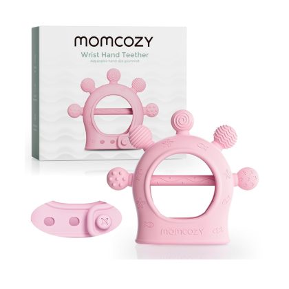 Силиконовый прорезыватель-рукавичка Momcozy розовый