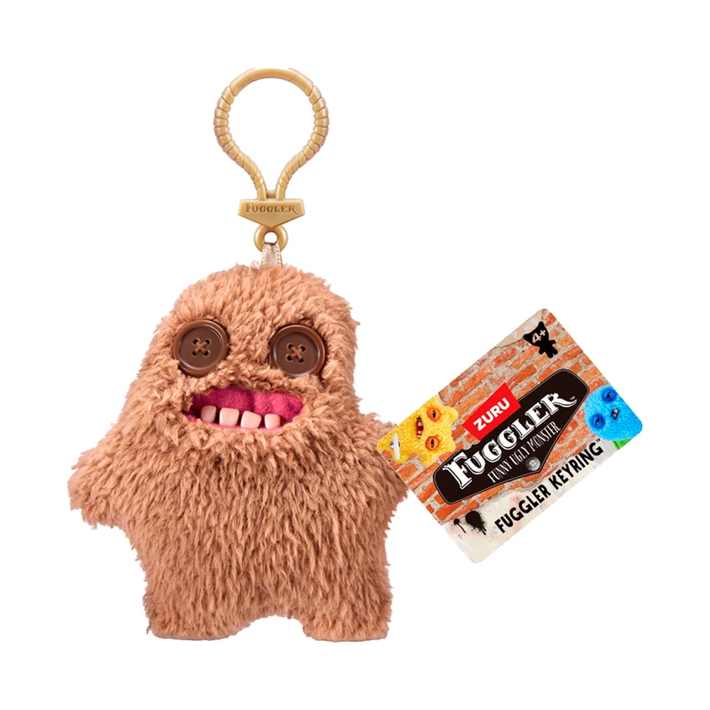 Мягкая игрушка-брелок FUGGLER HANG TAG коричневый пушистик 12см — изображение 2
