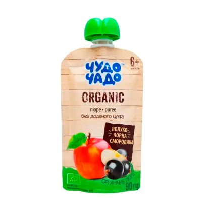 Пюре органическое Чудо-чадо яблоко-черная смородина  90гр