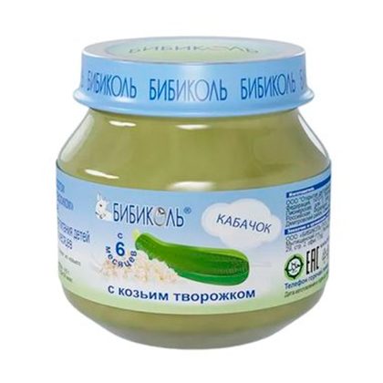 Пюре Бибиколь кабачок с козьим творожком (с 6 мес.)