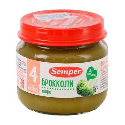 Пюре Semper брокколи 4м+ 80 гр