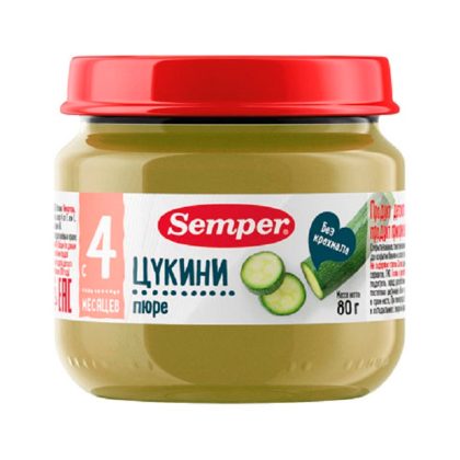 Пюре Semper цукини 4м+ 80 гр
