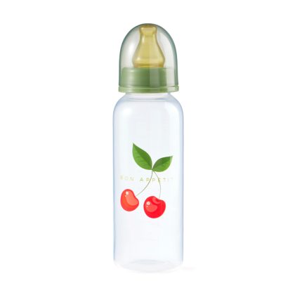 Бутылочка для кормления HAPPY BABY с латексной соской 250 мл (cherry)