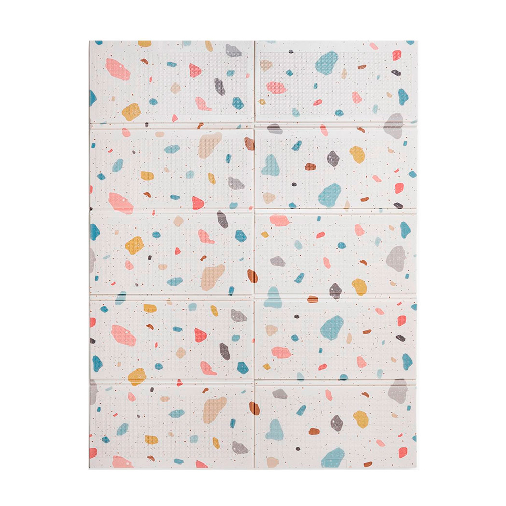 Складной игровой развивающий коврик детский Soft Floor terrazzo HAPPY BABY