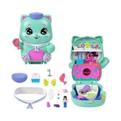Набор Polly Pocket Big Pocket World зеленый котенок с аксессуарами