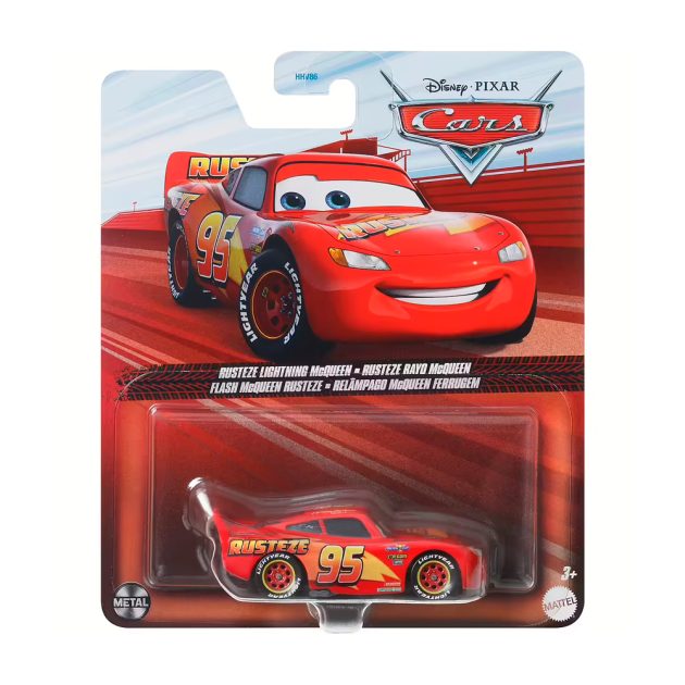 Базовая машинка Mattel из м/ф "Тачки" 1шт RUSTEZE LIGHTNING MCQUEEN красный