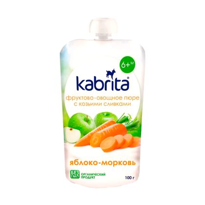 Kabrita® Фруктовое пюре с козьими сливками "Яблоко-Морковь"