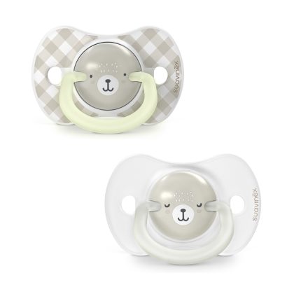 Пустышка ночная Suavinex Wild 0-6м 2шт бежевая