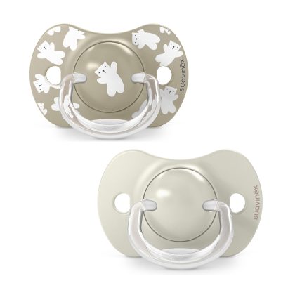 Пустышка Suavinex Wild 18м+ 2шт бежевая