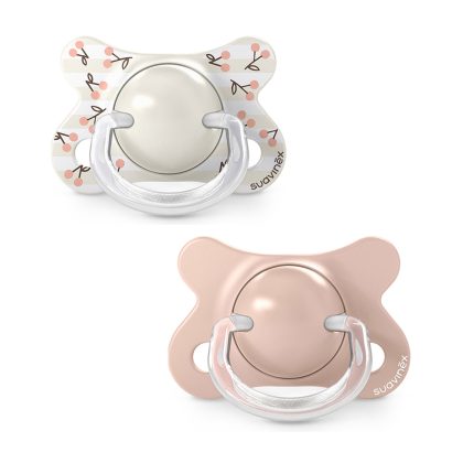 Пустышка Suavinex Birdies -2-2м+ 2шт розовая