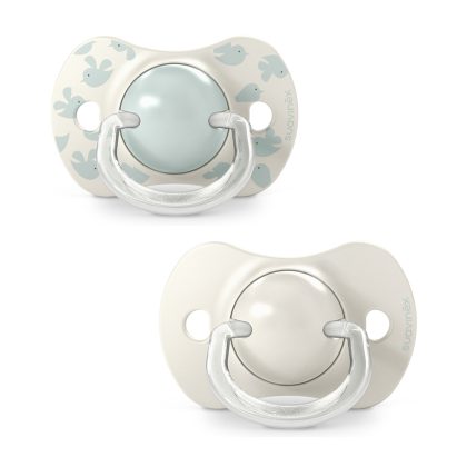 Пустышка Suavinex Birdies 6-18м 2шт зеленая