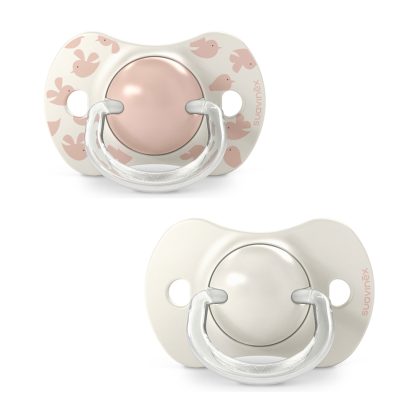 Пустышка Suavinex Birdies 6-18м 2шт розовая