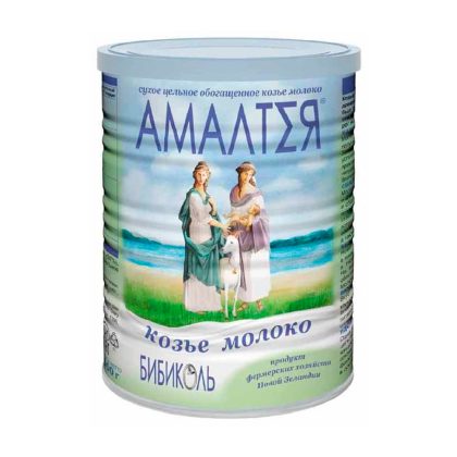 АМАЛТЕЯ молоко козье сухое цельное быстрорастворимое обогащенное, банка 400 гр.