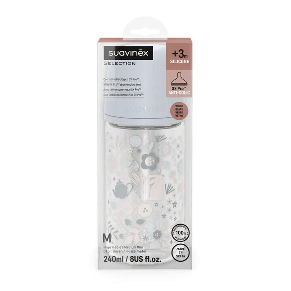 Бутылочка стеклянная Suavinex Wonderland 240мл голубая либерти — изображение 2