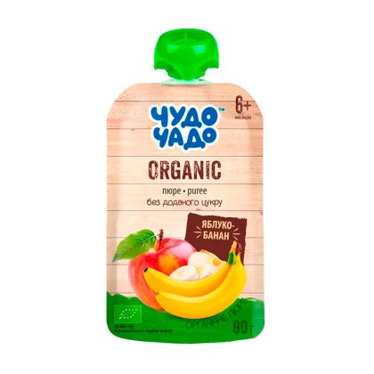 Пюре органическое Чудо-чадо яблоко-банан  90гр