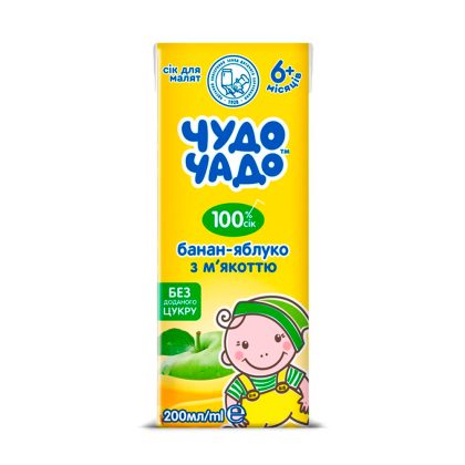 Сок Чудо-чадо бананово-яблочный с мякотью 200мл