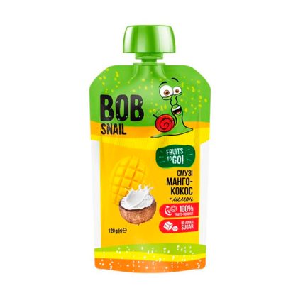 Смузи Bob Snail манго-кокос-лимон 36м+ 120 гр