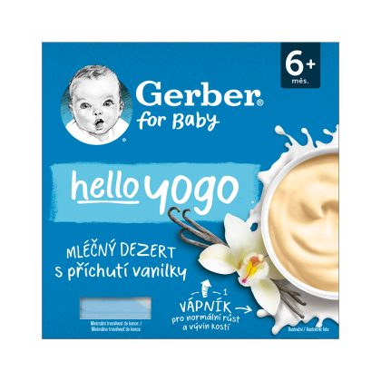 Молочный десерт Gerber Hello Yogo со вкусом ванили 6м+ 4х100 гр