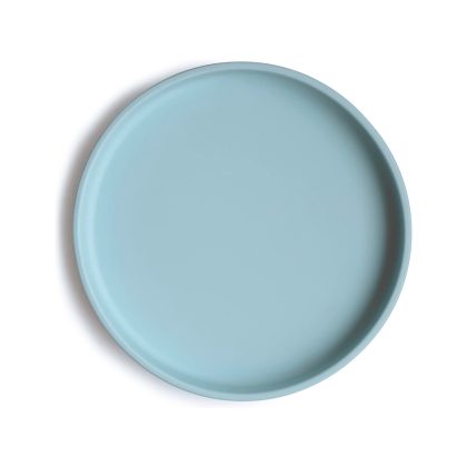 Силиконовая тарелочка Mushie  Powder Blue классическая