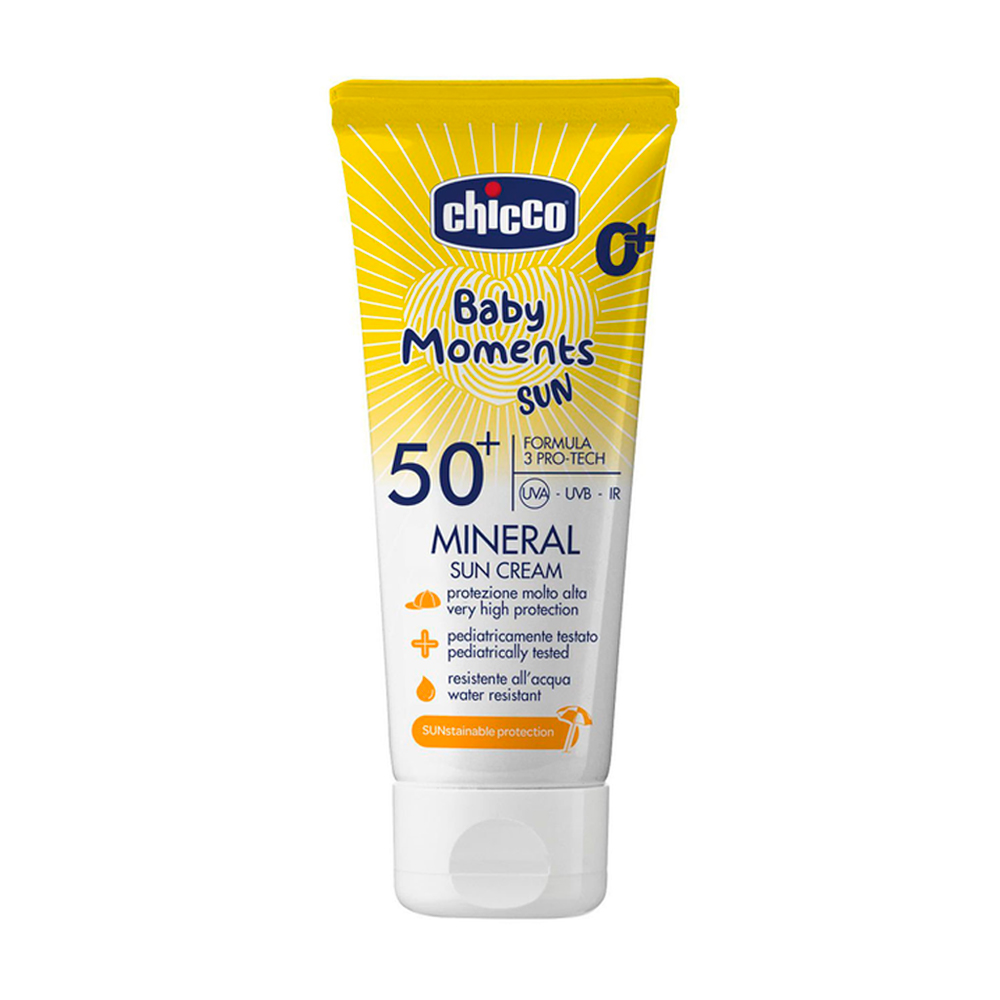Крем солнцезащитный минеральный Chicco Baby Moments SUN SPF 50+ 75 мл