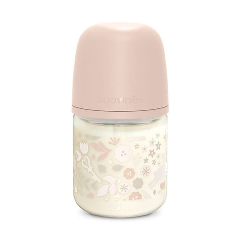 Бутылочка стеклянная Suavinex Wonderland 0м+ 120мл розовая