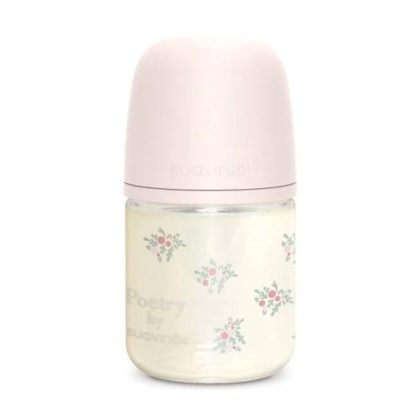 Бутылочка стеклянная Suavinex Poetry 120мл розовая