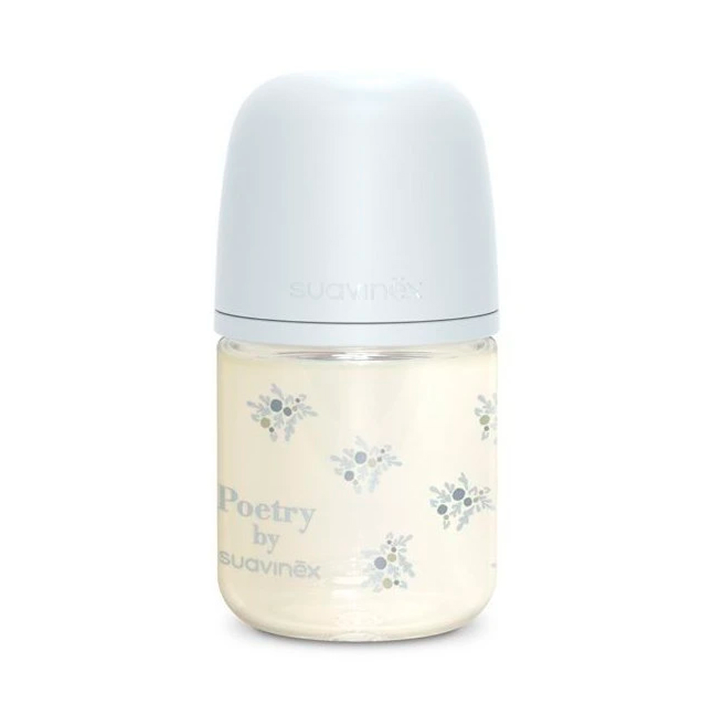 Бутылочка стеклянная Suavinex Poetry 120мл голубая