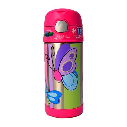 Термопоильник с трубочкой Thermos Funtainer 355 мл Бабочки