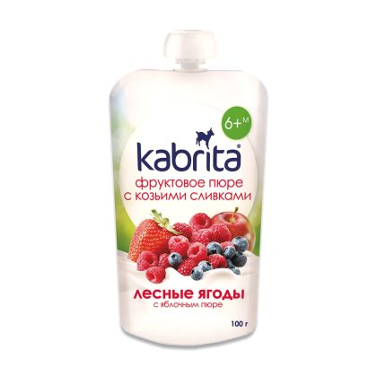 Kabrita® Фруктовое пюре с козьими сливками  Лесные ягоды с яблочным пюре