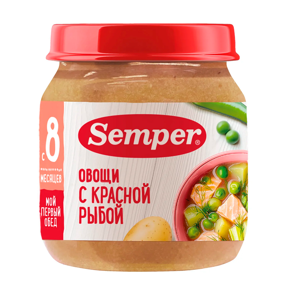 Овощи Semper с красной рыбой 8м+ 100 гр