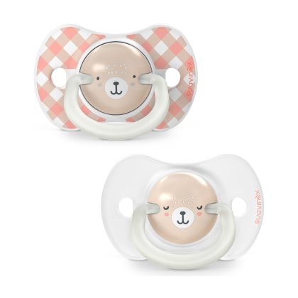 Пустышка ночная Suavinex Wild 6-18м 2шт розовая