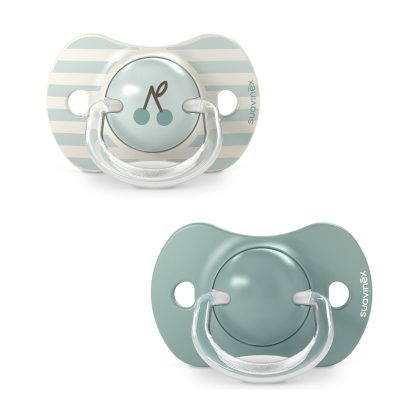 Пустышка Suavinex Birdies 18м+ 2шт зеленая