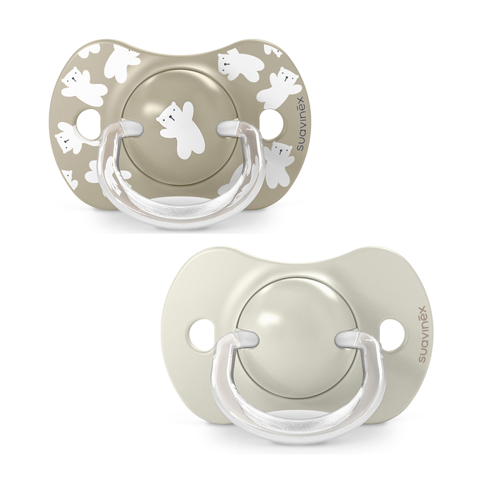 Пустышка Suavinex Wild 18м+ 2шт бежевая