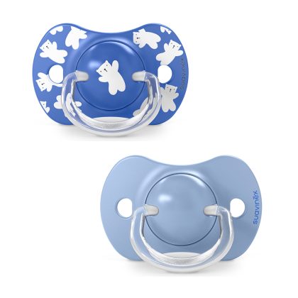 Пустышка Suavinex Wild 18м+ 2шт голубая