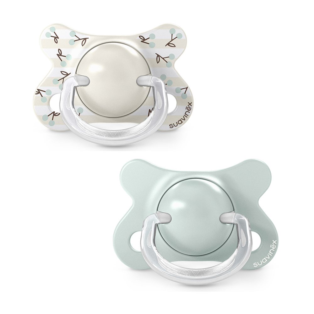 Пустышка Suavinex Birdies -2-2м+ 2шт зеленая