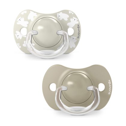 Пустышка Suavinex Wild 6-18м 2шт бежевая