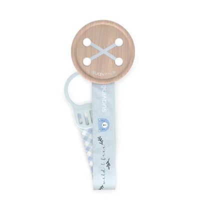 Ленточный держатель для пустышки Suavinex WIld голубой