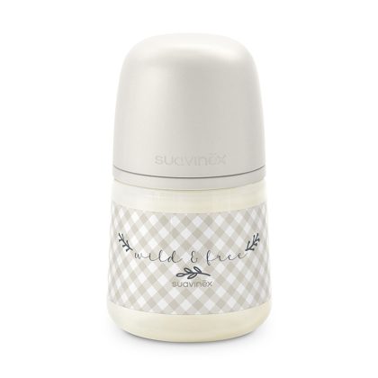 Бутылочка пластиковая Suavinex Wiid 0м+ 150мл бежевая