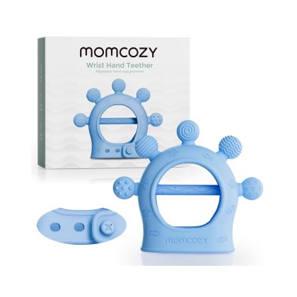Силиконовый прорезыватель-рукавичка Momcozy голубой