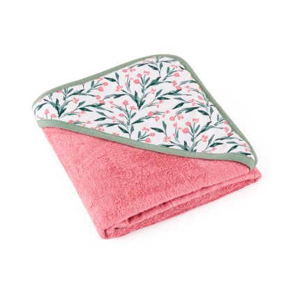 Бамбуковое полотенце с капюшоном Petite&Mars Pink Meadow 100 x 100