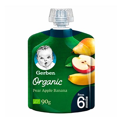Пюре Gerber Organic груша яблоко банан 6м+ 90 гр
