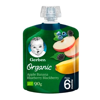 Пюре Gerber Organic яблоко банан черника 6м+ 90 гр