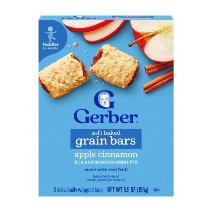 Запеченные батончики Gerber яблоко корица 12м+ 156 гр