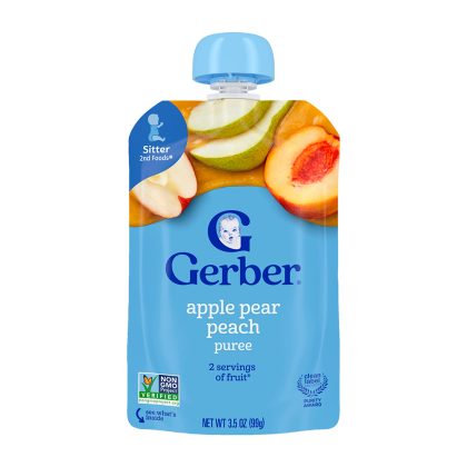 Детское пюре из яблок, груш и персика Gerber, для малышей, умеющих ходить 99 г