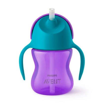Чашка с трубочкой Philips Avent фиолетовая 9м+ 200 мл