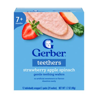 Вафли Gerber клубника яблоко шпинат 7м+ 48 гр