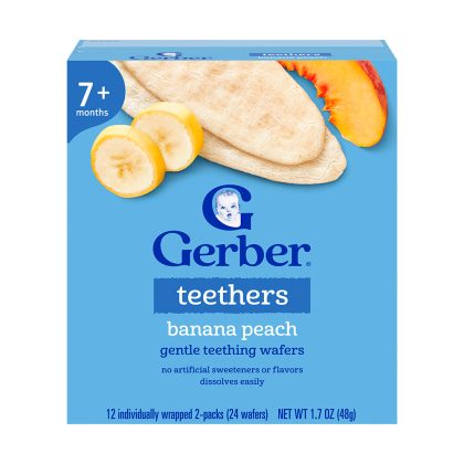 Вафли Gerber банан персик 7м+ 48 гр